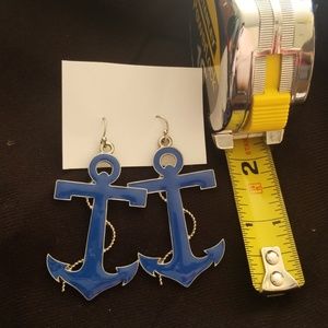 Nautical Blue Anchor Earrings
